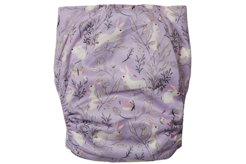 Nestling: Sassy Snap Nappy Complete - Lilac Bunnies (One Size)