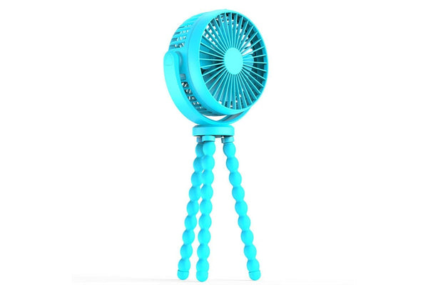 Vibe Geeks Portable Handheld Mini Stroller Fan With Flexible Tripod - Usb Rechargeable