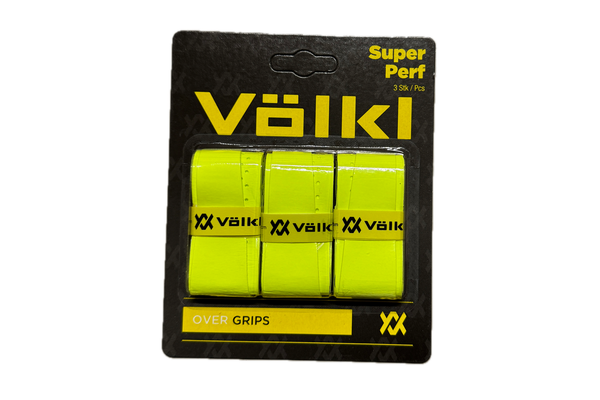 Volkl Super Perf Over Grip Neon Yellow Overgrip Tennis Squash Badminton - 3 Pack