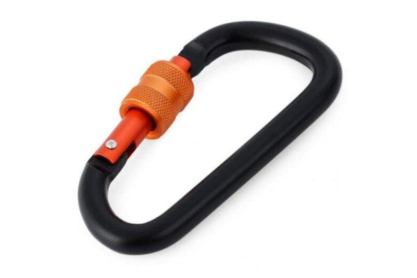 Naturehike Nh 8Cm D Shape Carabiner Mini Hook With Lock Black - Standard
