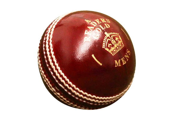 Readers Mens Gold A Leather Cricket Ball (Red) (One Size)