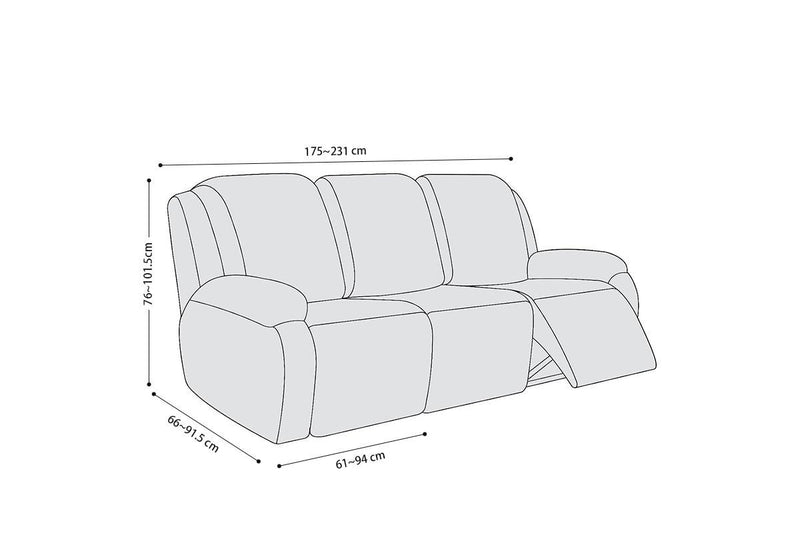 COMFEYA 3 Seater Recliner Covers for Recliner Chair - Black