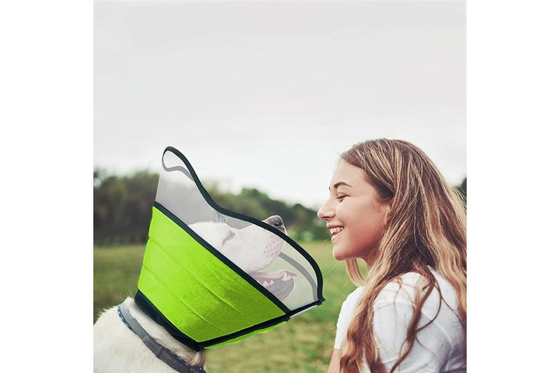 Pet Dog Cone Collar Soft Neck Collar Adjustable Pet Elizabethan Collar Green