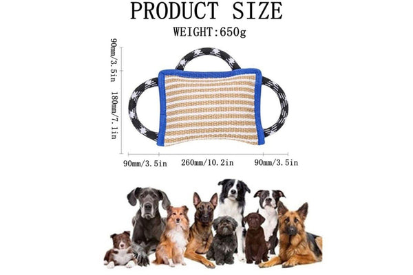 Durable Eco-friendly Jute Bite Pillow With Comfortable Handle Dog Toy