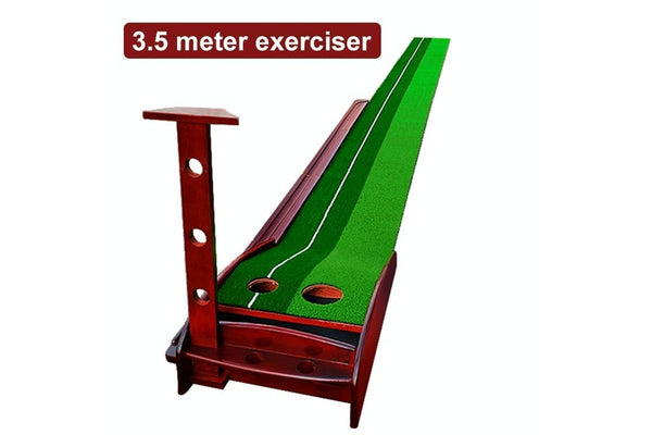 3.5M Golf Solid Wood Putter Trainer Practice Set Training Mat