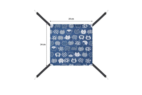 PETSWOL 2 Piece Reversible Cat Hammock - Patterned