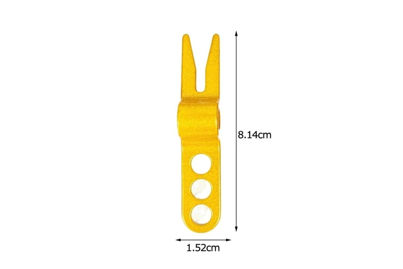 2 Sets of Golf Fork Green Pitch Divot Tool Turf Repair Yellow - Standard