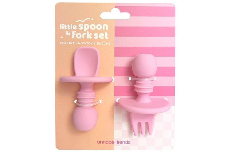 Annabel Trends: Silicone Little Spoon & Fork - Pink