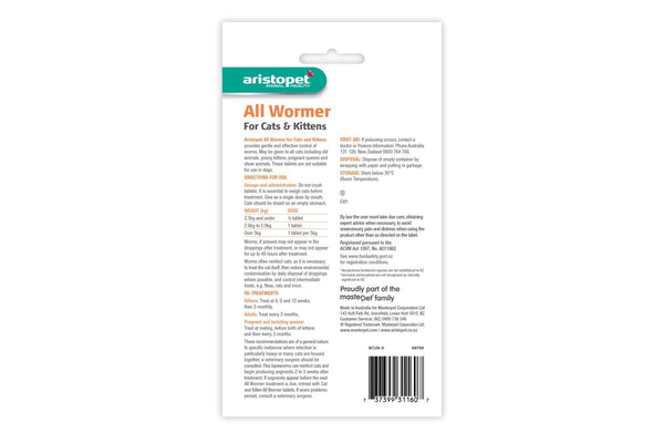 Aristopet: All Wormer Cat Kitten - 4pack