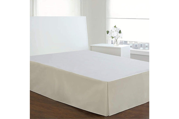 Bedding Tailored Bed Skirt, 36 cm Drop Pleated Styling Queen Ivory