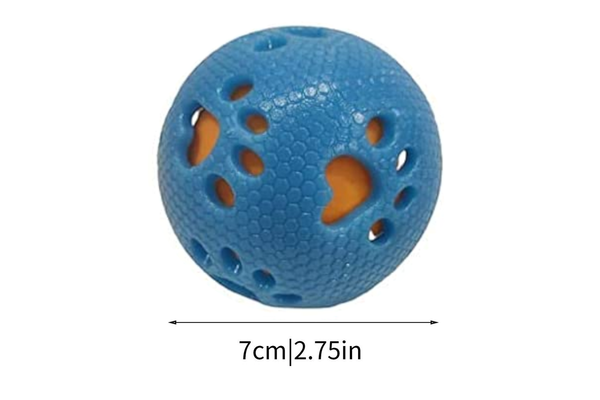 Creative Pet Toy Footprints Glow Bite Resistant Natural Rubber Ball For Puppy Kitten - Blue - Standard - Set Of 1