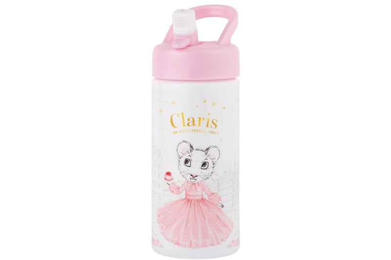 Claris: Pink Drink Bottle with Straw (410ml)