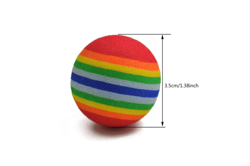 Dog Supplies 3Pcs Pet Cat Play Balls Foam Rainbow - Rainbow