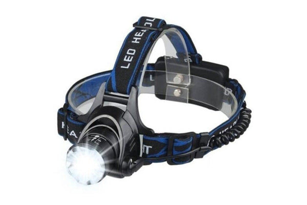 Waterproof Head Torch Flashlight Lamp Fishing Hunting Light Black - Standard