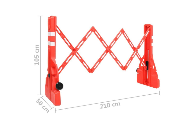 Folding Traffic Barrier Red 210X50X105 Cm Opbknk