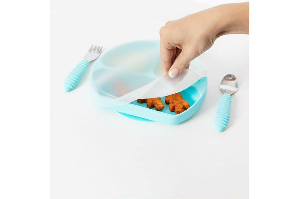 Bumkins: Silicone Grip Dish/ Lid - Blue