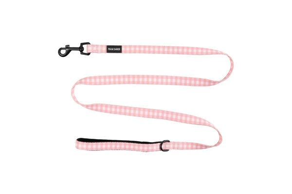 Frank Barker Adjustable 143x1.5cm Gingham Dog Lead Padded Leash Strap XS-S Pink