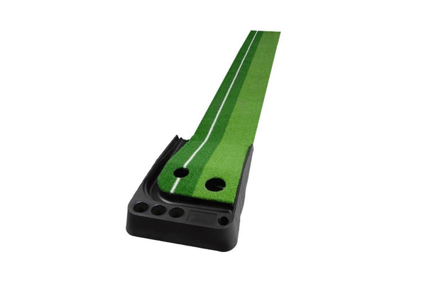 Golf Putting Mat Push Rod Trainer 3M With Three Soft Balls & Three Bicolor Balls Without Auto Ball Return Fairway Green