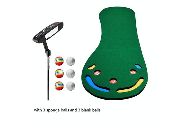 Gl002 Indoor Golf Putting Trainer Big Feet Practice Blanket With Putter And Balls - Woolen Blanket