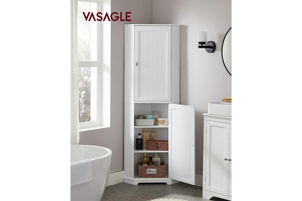 Vasagle Soglio Tall Corner Cabinet with 2 Doors and 4 Adjustable Shelves