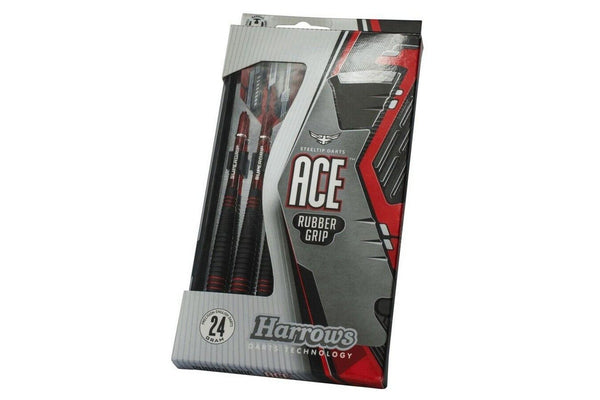 Harrows Ace Gripped Darts (Pack Of 3) (Black/Red) (24g)