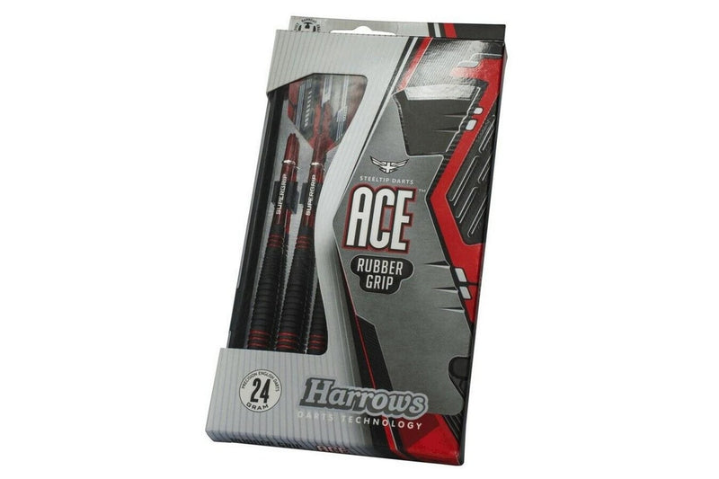 Harrows Ace Gripped Darts (Pack Of 3) (Black/Red) (26g)