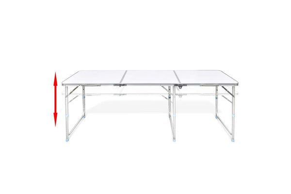 Foldable Camping Table Height Adjustable Aluminium 180 x 60 Cm Aotxl