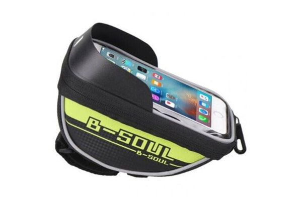 Waterproof Mountain Bike Bicycle Frame Front Tube Cycling Saddle Bag - Green - Standard