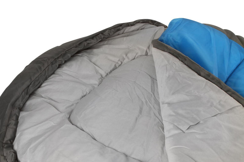 Wildtrak Forrest 230x75cm Hooded Sleeping Bag Thermal Camping Sleeper Blue Grey