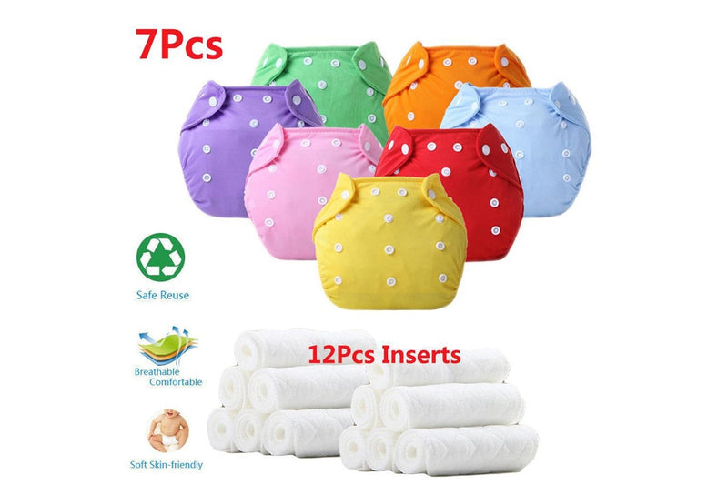 Adjustable Reusable Cloth Nappies with Inserts Washable Cloth Diaper Training Pants