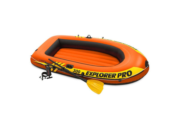 Intex 2.44mx1.17m Explorer Pro 300 Inflatable Boat w Oars Outdoors Water14y+