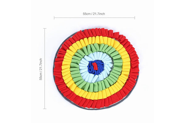 Colourful Rainbow Slow Food Feeder Washable Pet Dog Snuffle Mat - One Size - Set Of 1