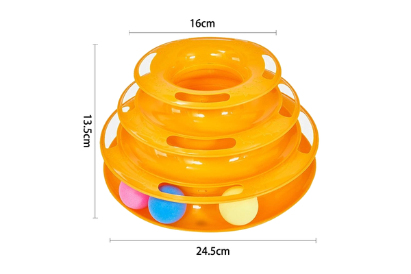 Dog Supplies Pet Interactive Toy Cat Three Layer Turntable Toys Levels Tower Tracks Cats - Standard