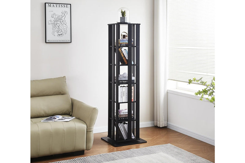 Fraser Country 6 Tier Rotation Book Shelf - Black