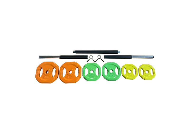 Ape Style Adjustable Pump Barbell Set - Multi Color 20kg