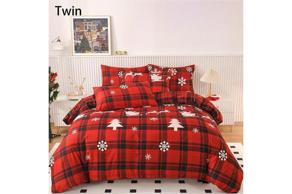 Christmas Bedding Set Quilt Cover Pillowcases Set Xmas Printed Bedding Christmas Decor Style 2