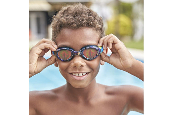 Zoggs Childrens/Kids Sea Demon Holographic Swimming Goggles (Blue/Black) (6-14 Years)