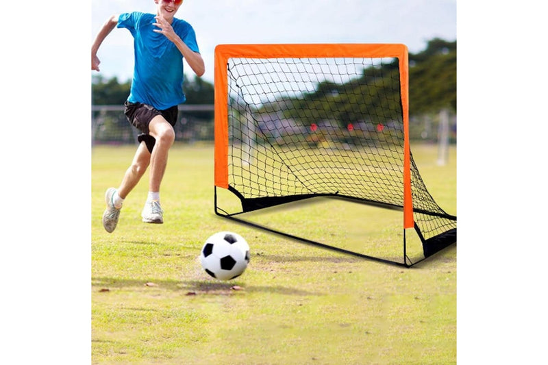 Portable Kids Soccer Goal Net Quick Set-up Training Equipment for Backyard Soccer Orange