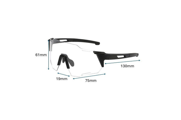 61mm Clear Glasses Sports Sunglasses Cycling Running Bike UV400 Safety