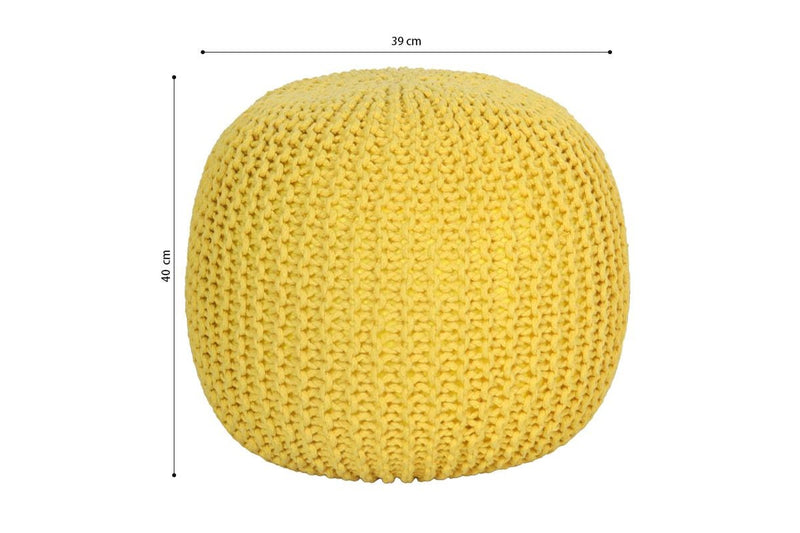 COMFEYA Premium Cotton Round Foot Stool - Yellow