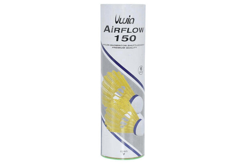 Uwin Airflow 150 Badminton Shuttlecock (Pack of 6) (Yellow) (One Size)