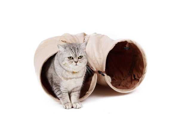 Pet Cat Tunnel Crinkly Tent with Ball Play Holes Collapsible Hiding Tube Cat Toy