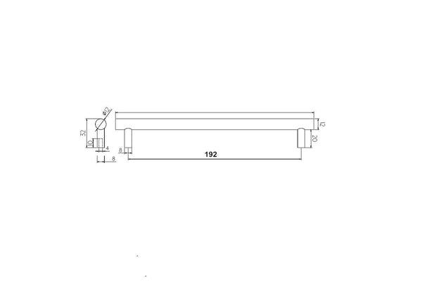 Kl ssich Cabinet Handle Brushed Nickel - L 300mm X D 32mm