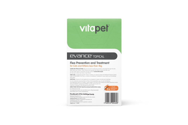 Vitapet: Evance Flea Treatment for Cats Under 4kg (3 Pack)