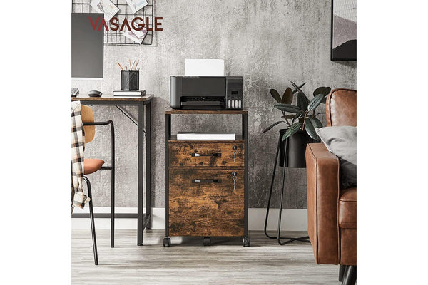 VASAGLE File Cabinet with 2 Lockable Drawers