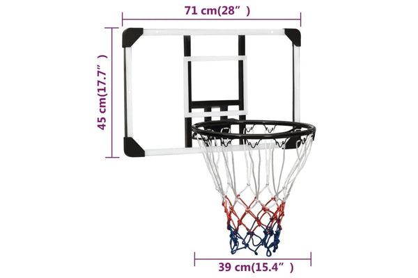 Basketball Backboard Transparent 71x45x2.5 Cm Polycarbonate Ktlib