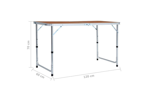 Foldable Camping Table Aluminium 120x60 Cm Anoix