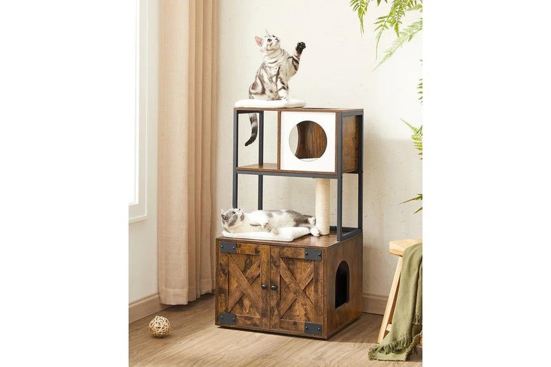 VASAGLE Feandrea Multifunctional Cat Condo with Scratching Posts