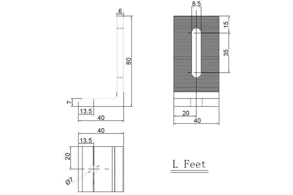 Solar Panel Mounting L Bracket Black - 10pcs