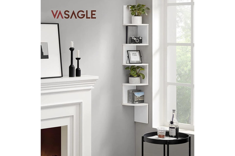 Vasagle Floating Corner Shelf - 5-Tier (White)